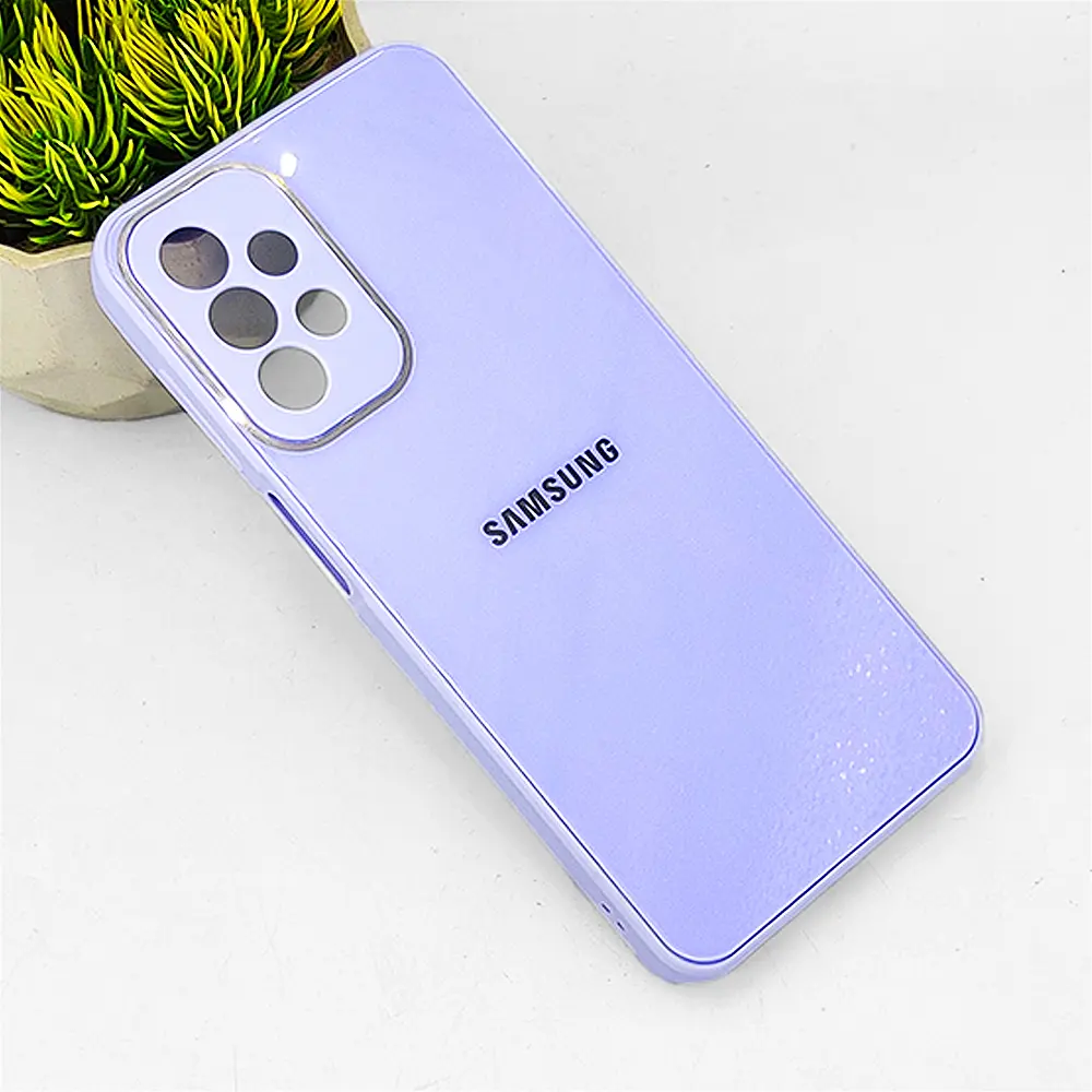 Samsung Galaxy A23 4G Glass Back Case (Light Purple)