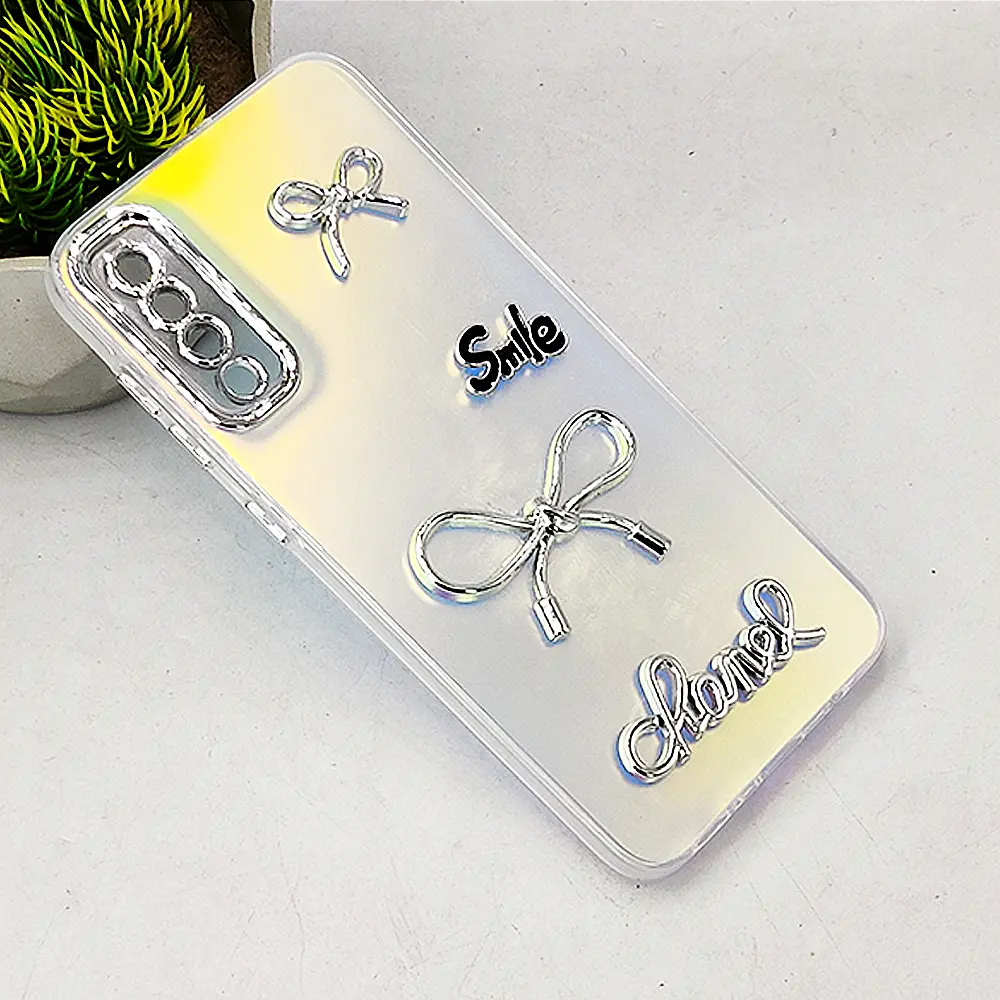 Samsung Galaxy A30S & A50 Fancy Chanel/Smile Mobile Back Case (White)