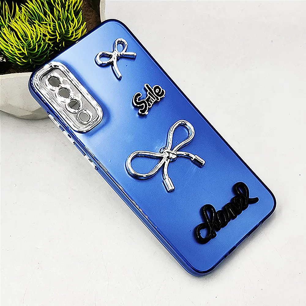 Samsung Galaxy A30S & A50 Fancy Chanel/Smile Mobile Back Case (Blue)