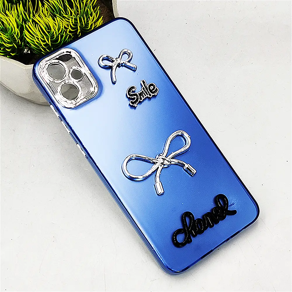 Samsung Galaxy A05 Fancy Chanel/Smile Mobile Back Case (Blue)