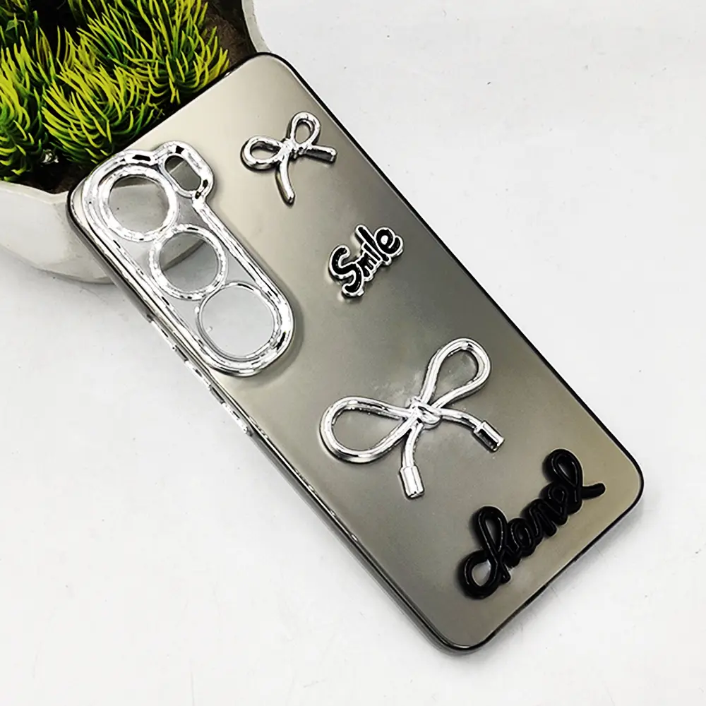  Vivo Y200 4G|Y300 4G|V40 Lite 5G Fancy Chanel/Smile Mobile Back Case (Gray)