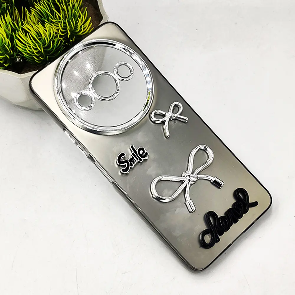 Xiaomi Redmi A3x|Redmi A3|Poco C61 4G Fancy Chanel/Smile Mobile Back Case (Gray)