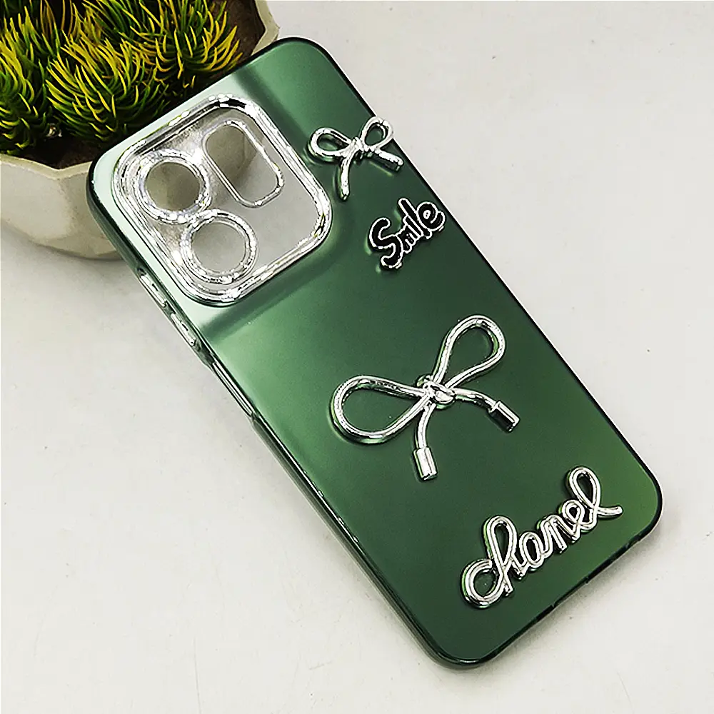 Infinix Hot 50i|Smart 9 HD|Smart 9 Fancy Chanel/Smile Back Case (Green)