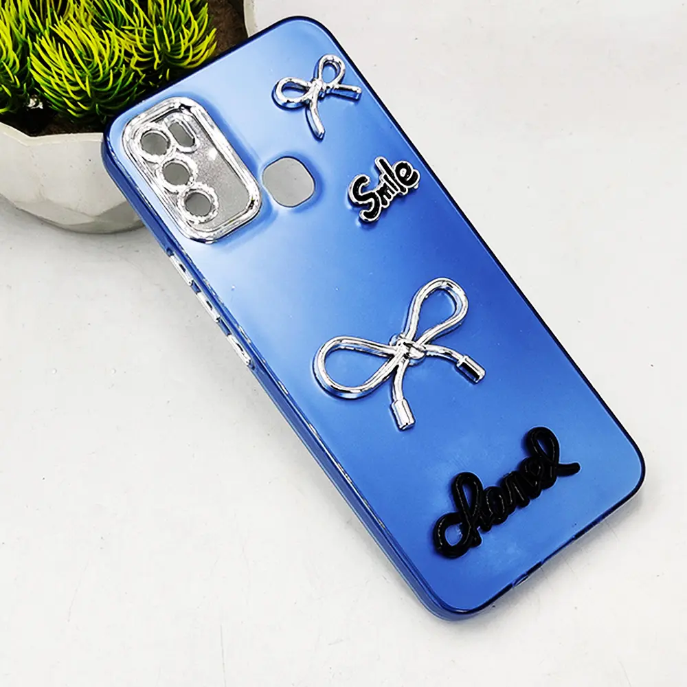 Infinix Hot 9 Play Fancy Chanel/Smile Back Case (Blue)