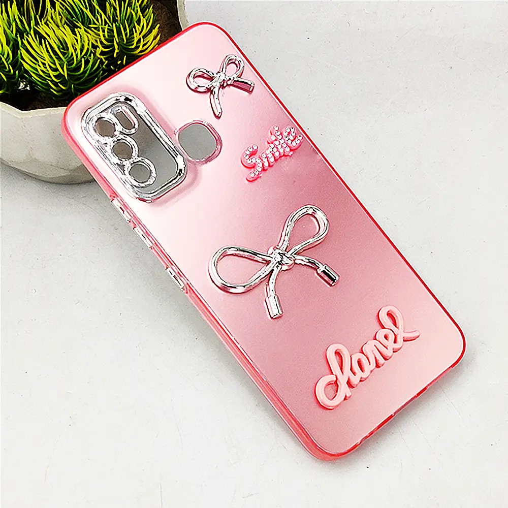 Infinix Hot 9 Play Fancy Chanel/Smile Back Case (Pink)