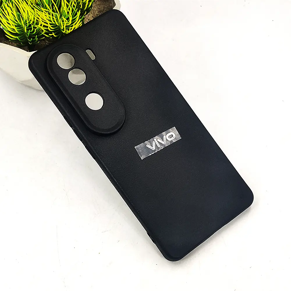 Vivo V40e 5G Brand Logo Texture Soft Silicone Back Case (Black)
