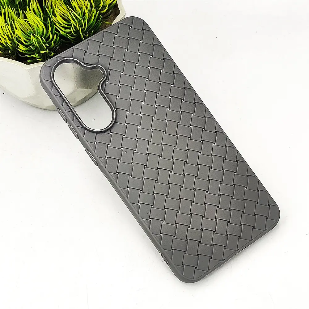 Samsung Galaxy A36|A56 5G Woven With Leather Feel Soft Silicone Back Case (Natural Titanium)