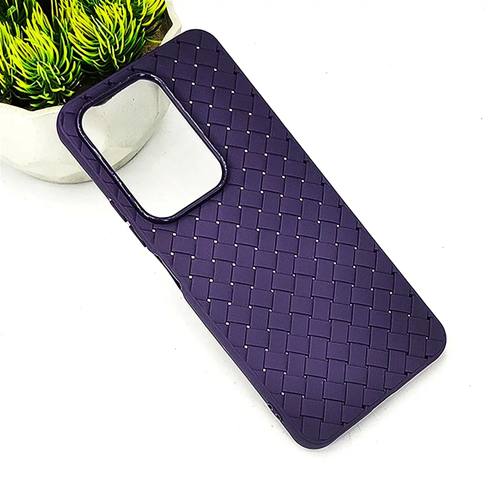 Vivo Y29 4G|T4X 5G Woven With Leather Feel Soft Silicone Back Case (Purple)