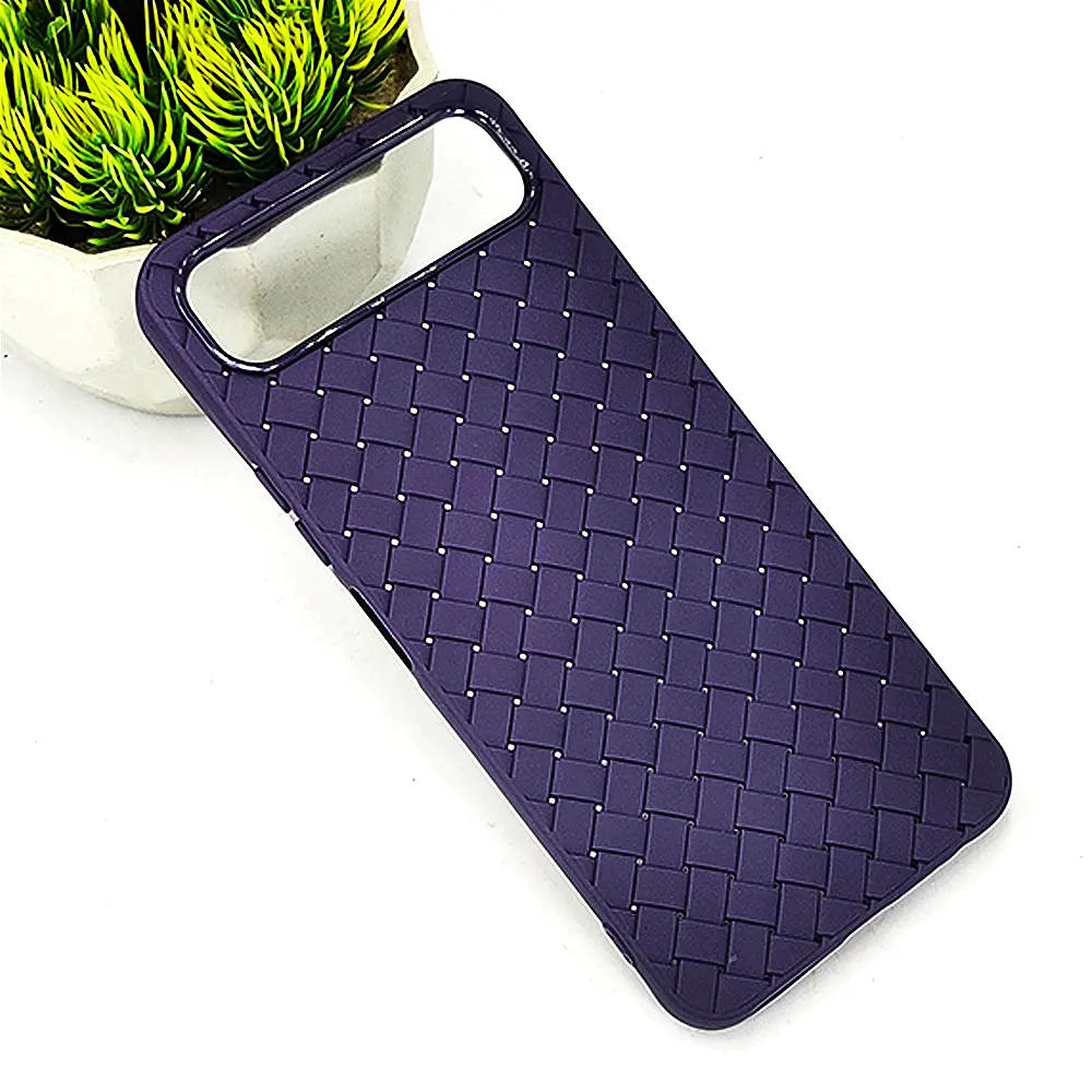 InfiniX Smart 10 Plus Woven With Leather Feel Soft Silicone Back Case (Purple)