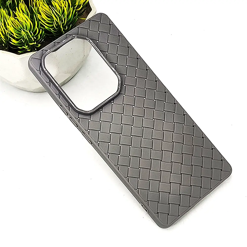 [PO14BINOT50PR-52-36] Infinix Note 50 Pro 4G|Note 50 4G Woven With Leather Feel Soft Silicone Back Case (Natural Titanium)