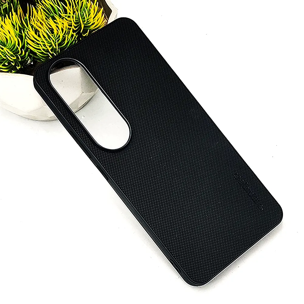 Vivo V50 Lite 5G Spigen Hard Dotted Leather Back Case (Black)