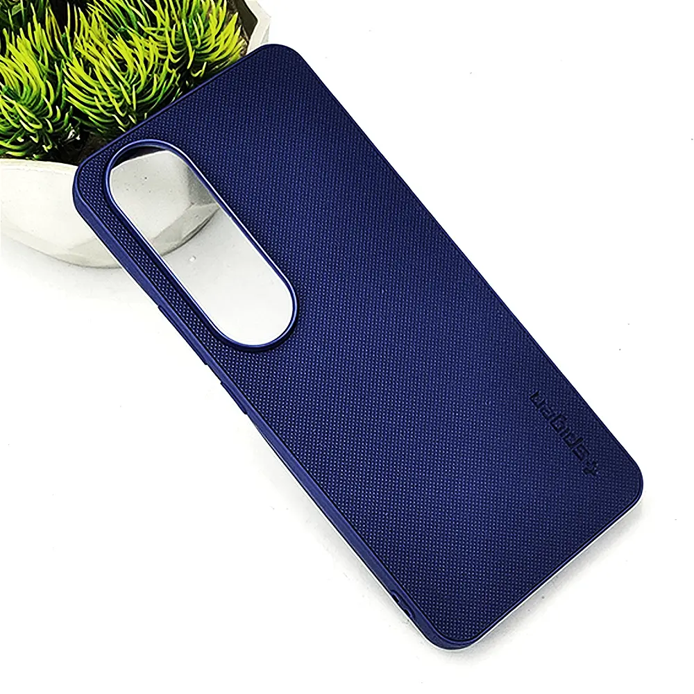 Vivo V50 Lite 5G Spigen Hard Dotted Leather Back Case (Navy Blue)