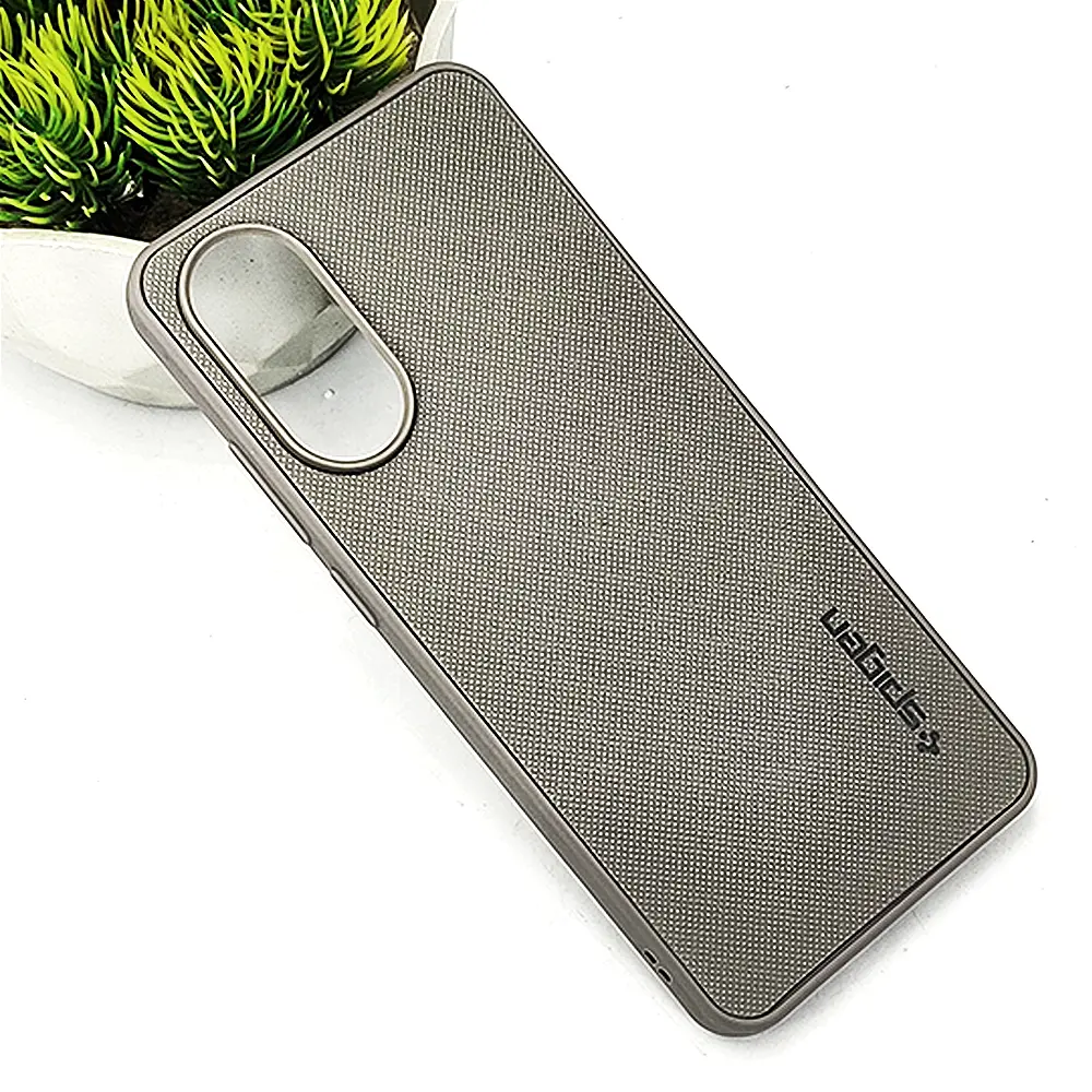Oppo A78 4G Spigen Hard Dotted Leather Back Case (Gray)