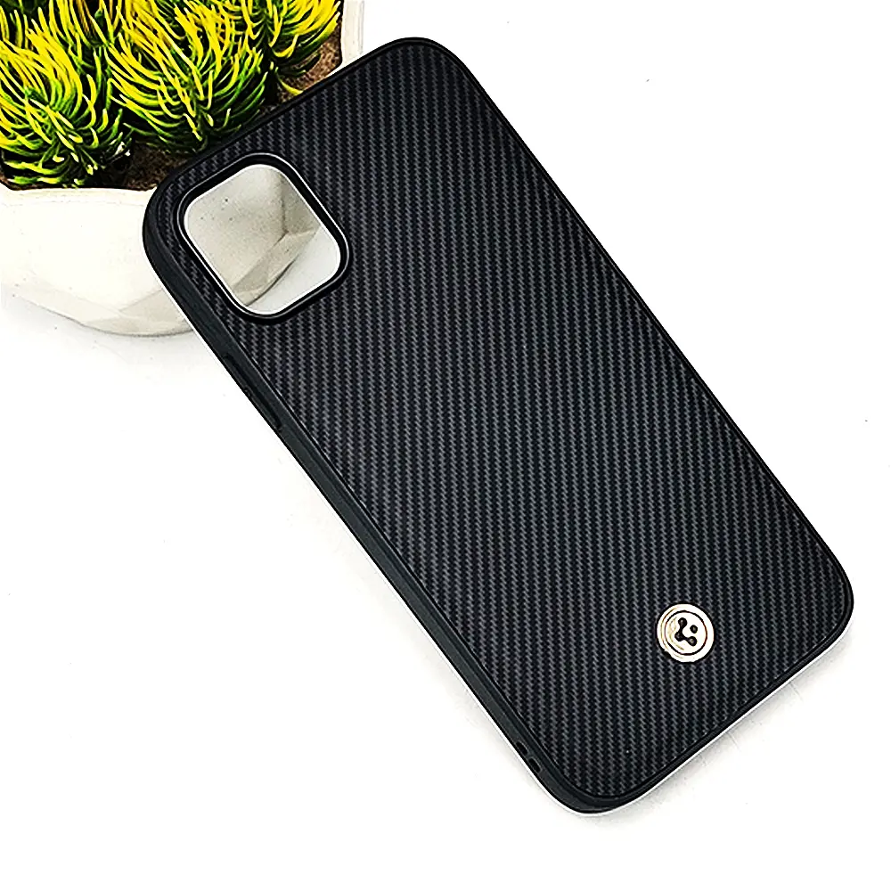 [PO54BIPXIR-4-2] iPhone 11 Spigen Logo 3D Carbon Fiber Texture Back Case (Black)