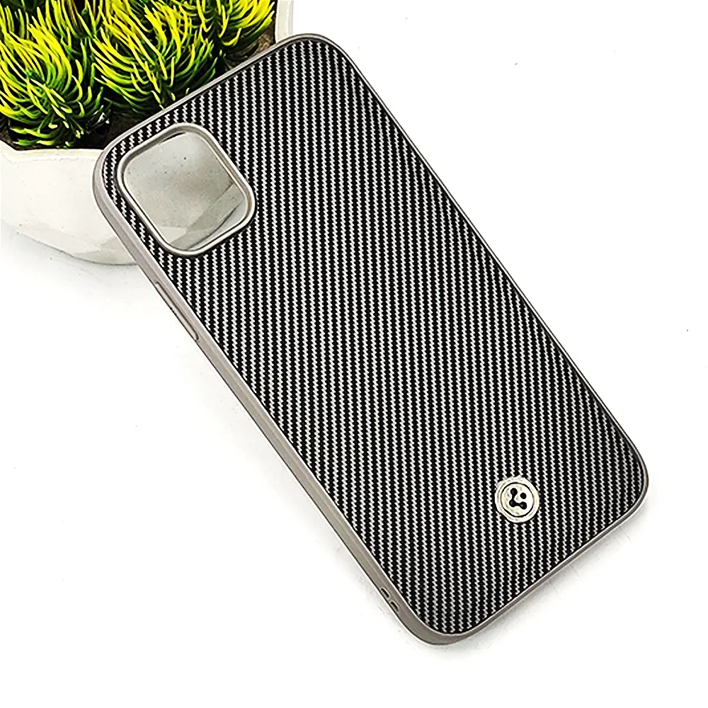 iPhone 11 Spigen Logo 3D Carbon Fiber Texture Back Case (Gray)