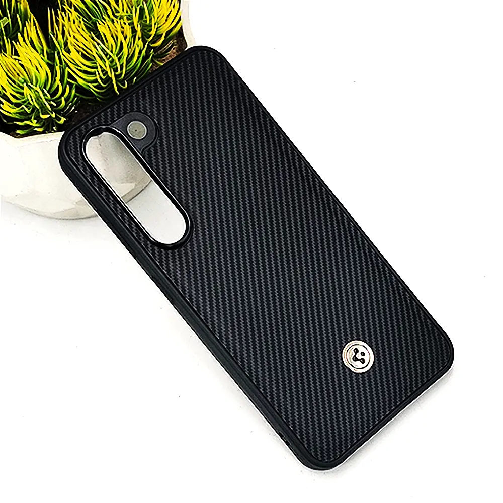 Samsung Galaxy S23 Spigen Logo 3D Carbon Fiber Texture Back Case (Black) 