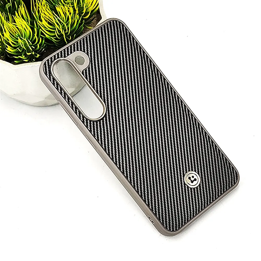 Samsung Galaxy S23 Spigen Logo 3D Carbon Fiber Texture Back Case (Gray)