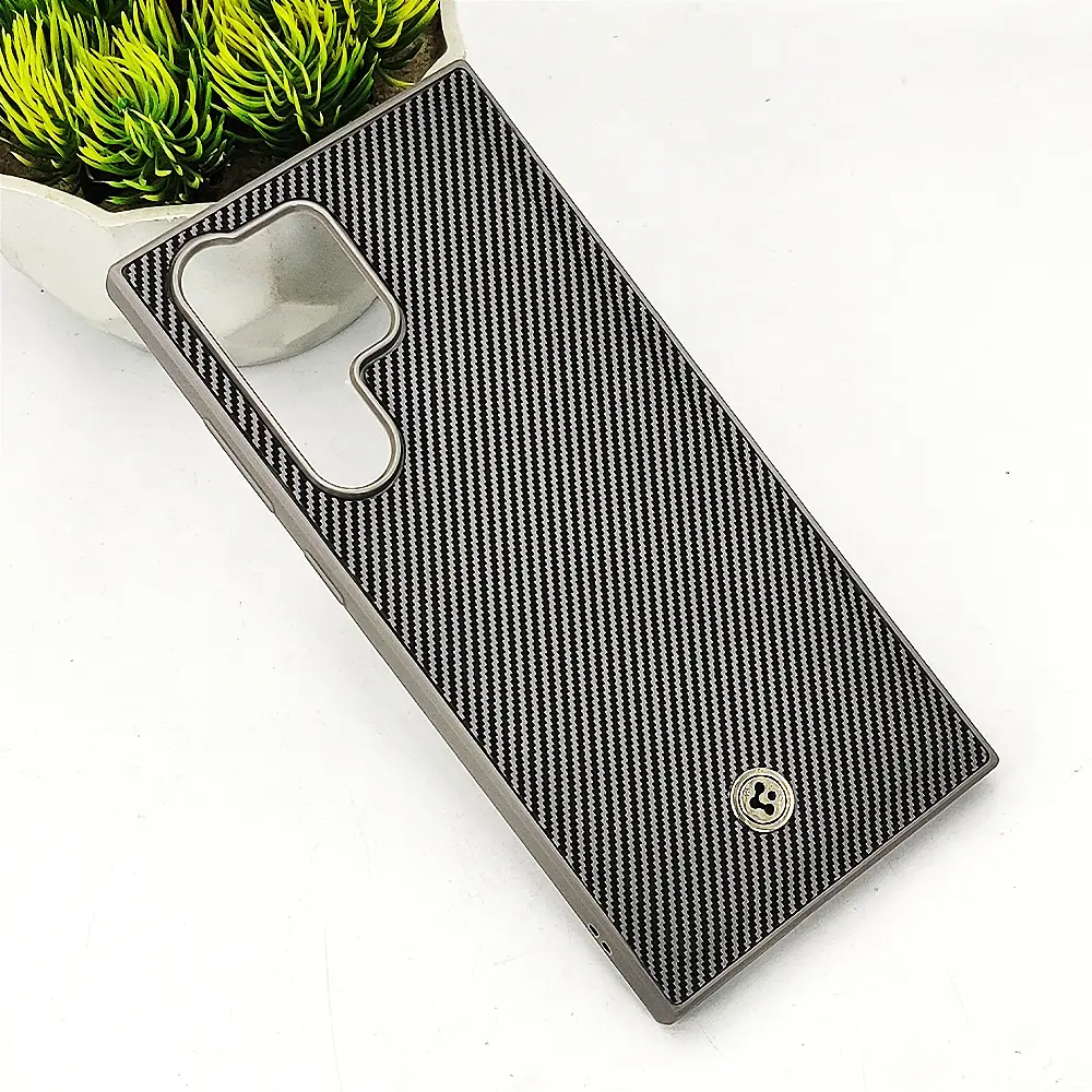 Samsung Galaxy S23 Ultra Spigen Logo 3D Carbon Fiber Texture Back Case (Gary)