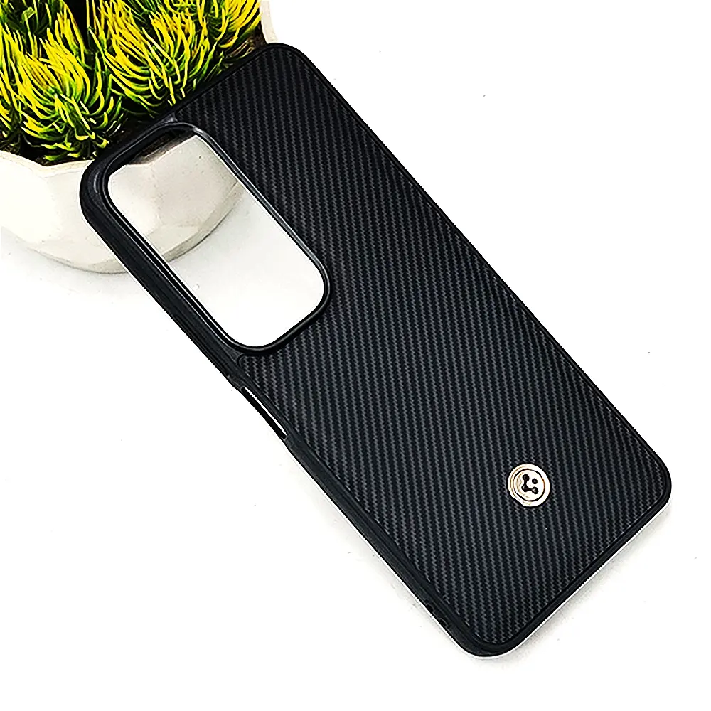 Vivo Y19S 4G Spigen Logo 3D Carbon Fiber Texture Back Case (Black)