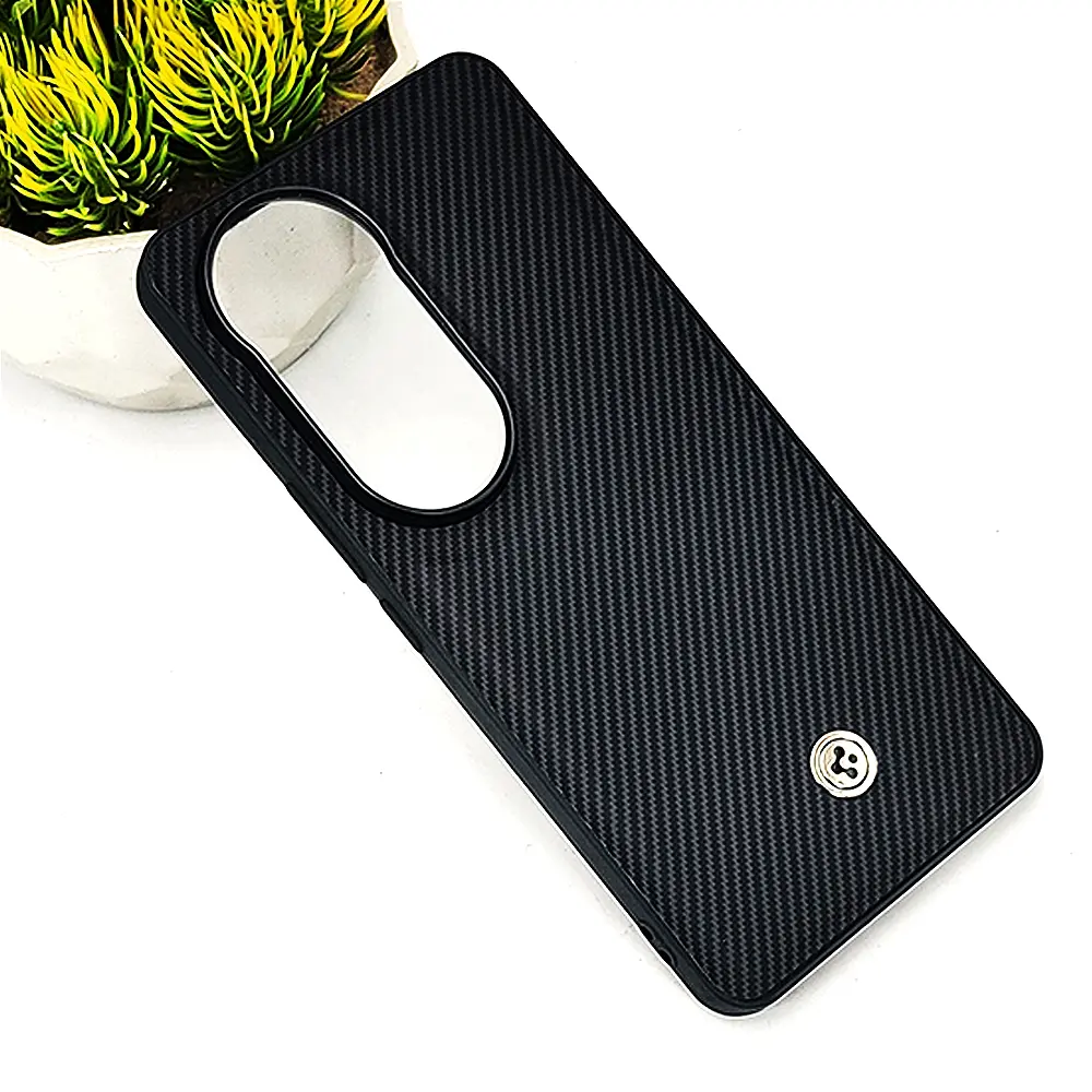 Vivo V50 5G Spigen Logo 3D Carbon Fiber Texture Back Case (Black)