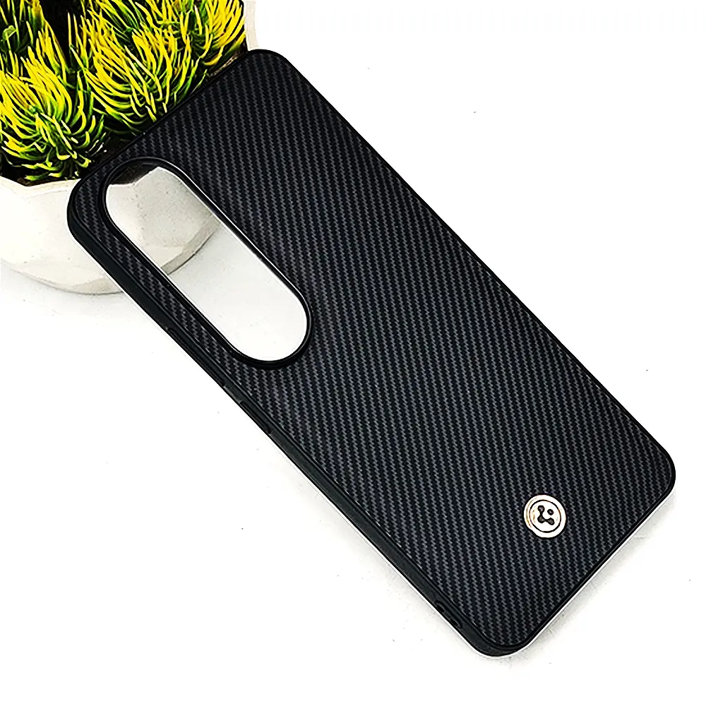 Vivo V50 Lite 4G Spigen Logo 3D Carbon Fiber Texture Back Case (Black)