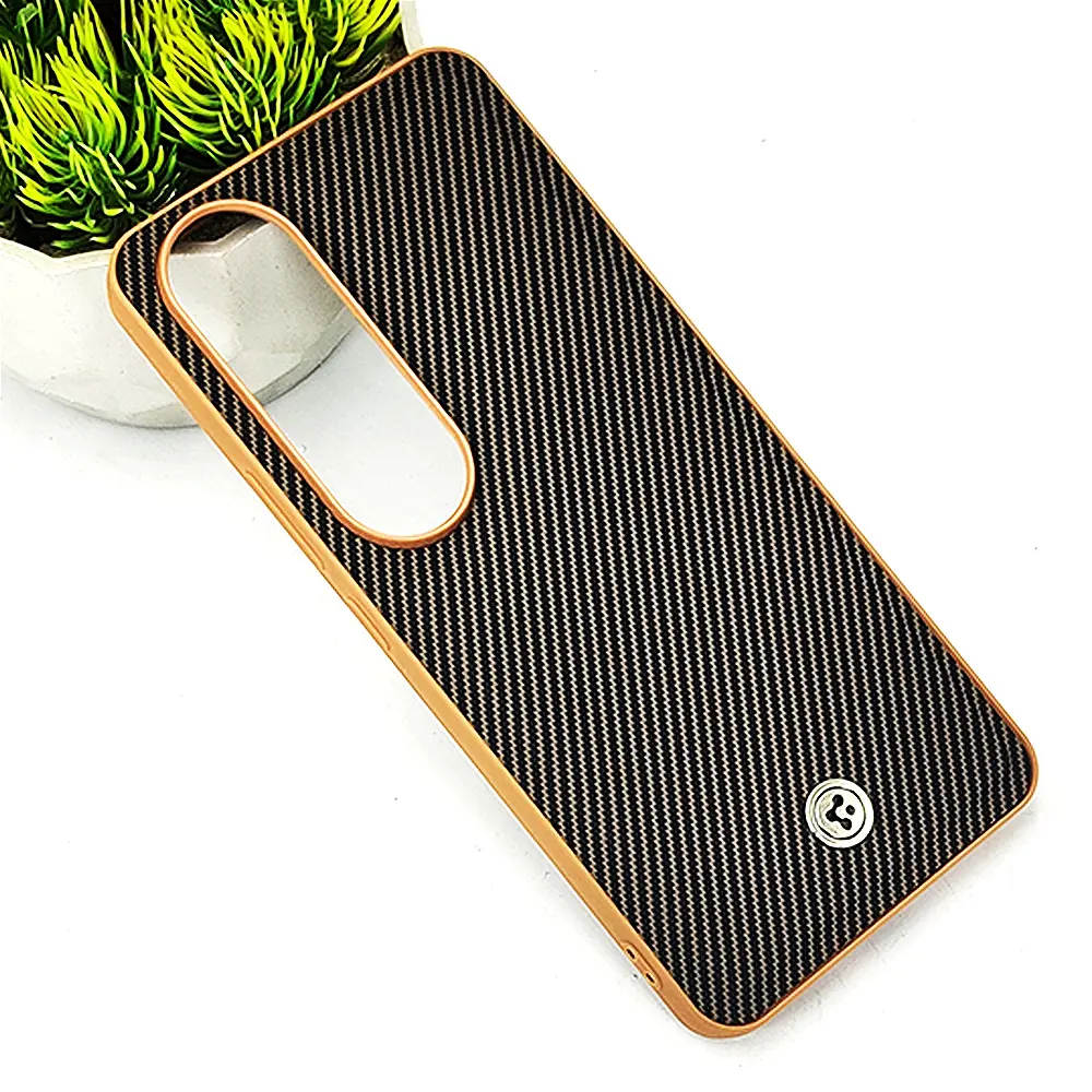 Vivo V50 Lite 4G Spigen Logo 3D Carbon Fiber Texture Back Case (Brown)