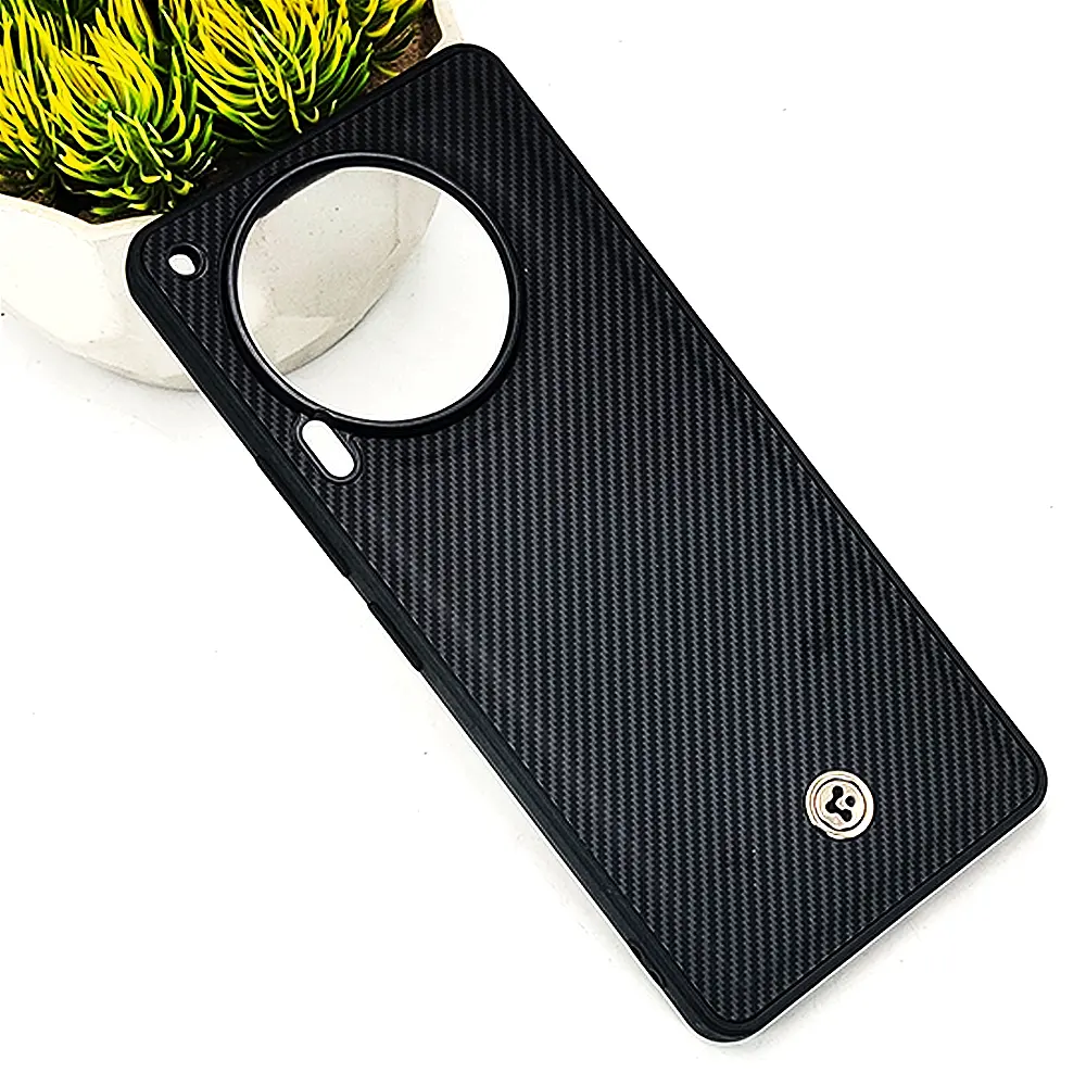 Tecno Camon 30 Spigen Logo 3D Carbon Fiber Texture Back Case (Black)