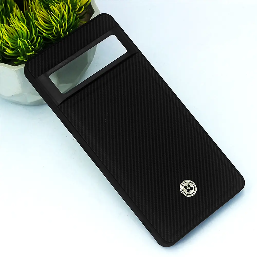 Google Pixel 7 Spigen Logo 3D Carbon Fiber Texture Back Case (Black)