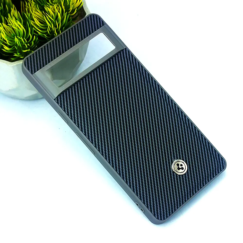 Google Pixel 7 Pro Spigen Logo 3D Carbon Fiber Texture Back Case (Gray)