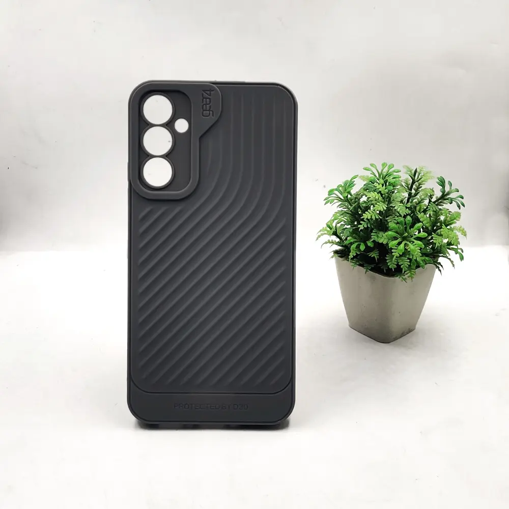 Samsung A34 GEAR 4 Luxuary Carbon Texture Soft Silicone Back Case (Gray)
