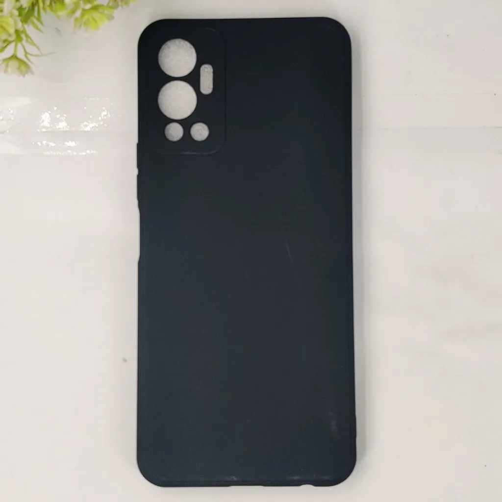 Infinix Hot 12 Matte Soft Silicone Paper Back Case (Black)