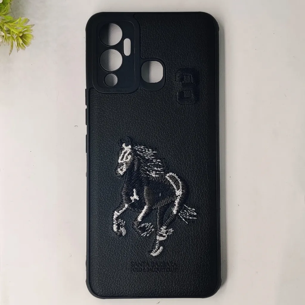 Infinix Hot 12 Play Soft Santa Barbara Polo Raquet Back Case (Black)