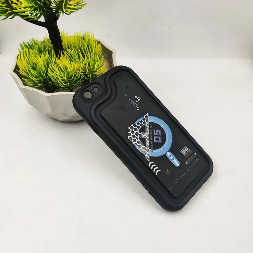 iPhone 6/6s Soft Silicone 3D Printed Back Case Black – Trendy, Slim Protective Cover