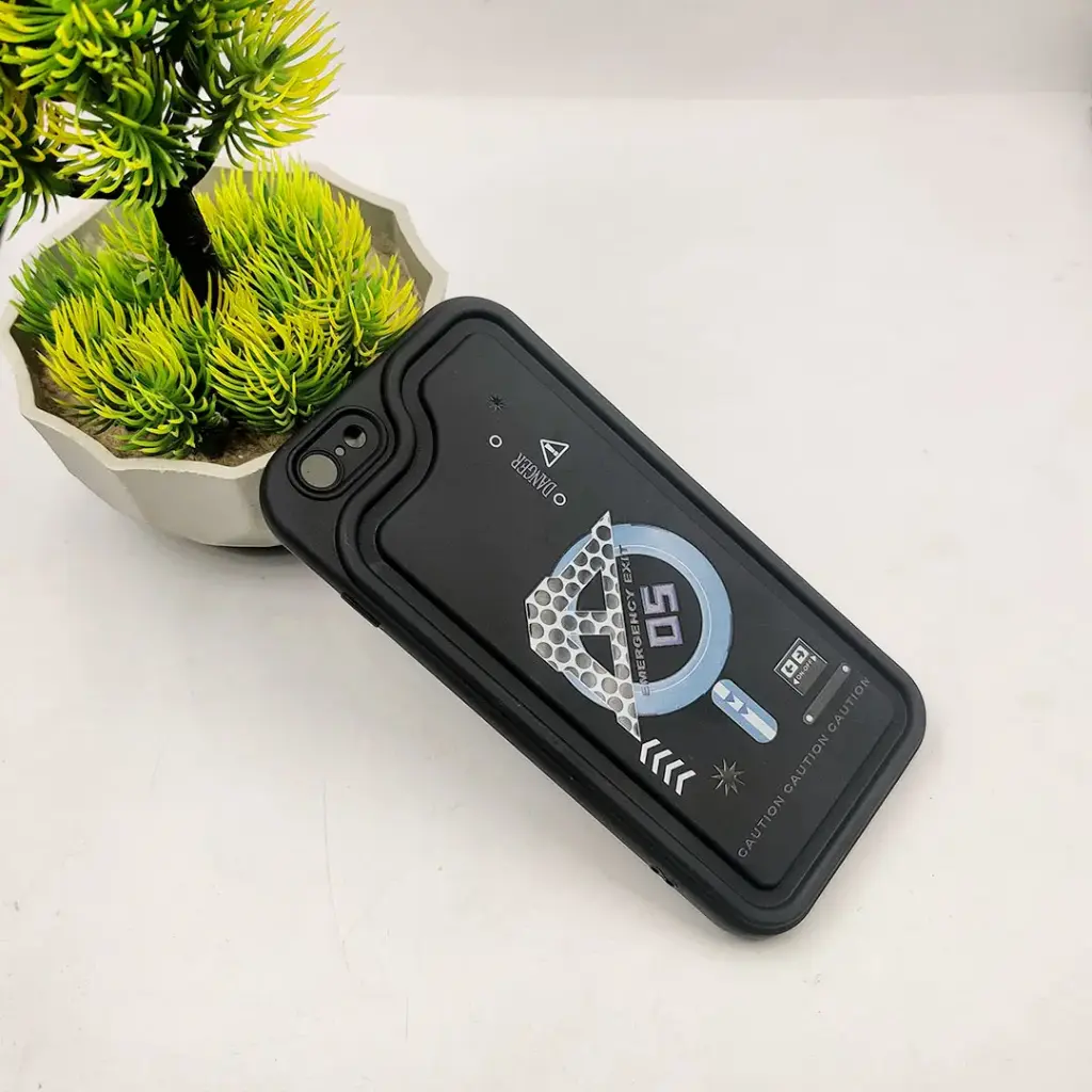 iPhone 6 Plus/6S Plus Soft Silicone 3D Printed Back Case Black – Trendy, Slim, Protective