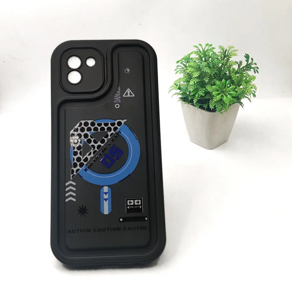 Samsung Galaxy A03 Soft Silicone 3D Printed Back Case (Black)