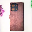 Xiaomi Redmi Note 13 4G NMT Premium Luxuary Leather Book Case (Dark Brown)