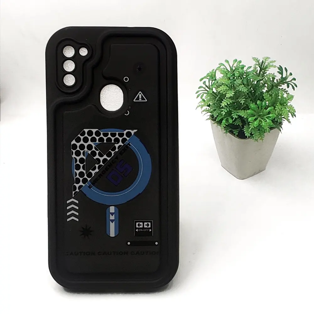 Samsung Galaxy A11 Soft Silicone 3D Printed Back Case (Black)