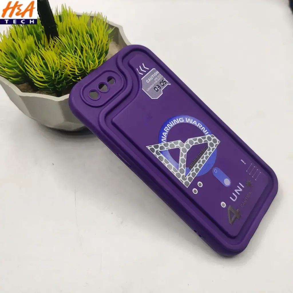 Oppo A12E|A3s|Realme C1 Soft Silicone 3D Printed Back Case (Purple)