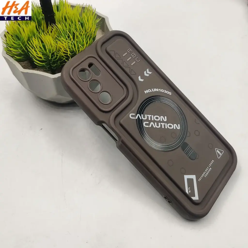 Oppo A16 Soft Silicone 3D Printed Back Case (Dark Brown)