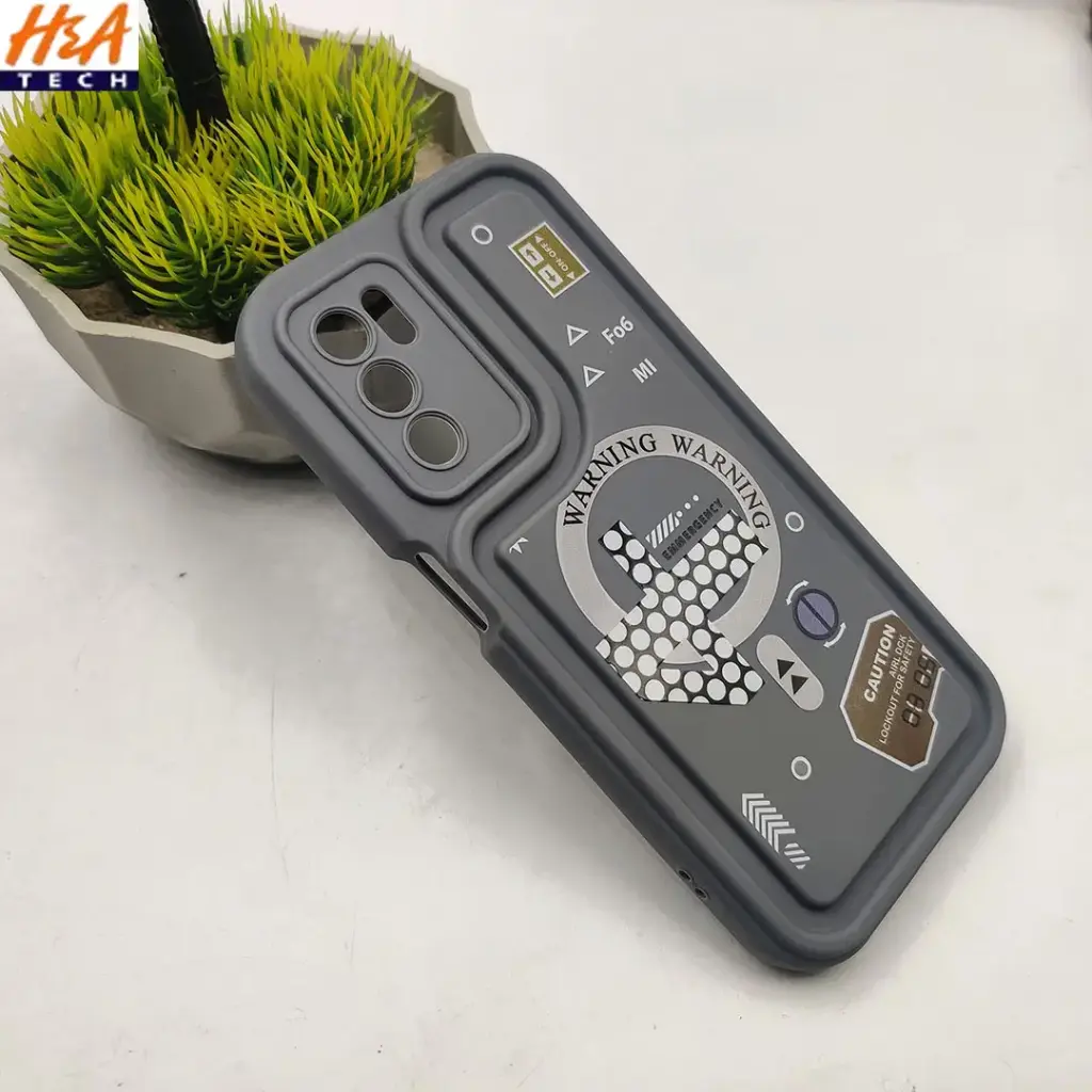 Oppo A16 Soft Silicone 3D Printed Back Case (Gray)