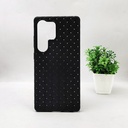 Samsung Galaxy S25 Ultra Woven With Leather Feel Soft Silicone Back Case (Black)