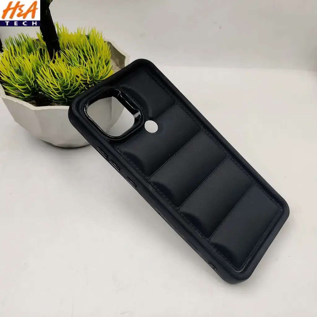 Xiaomi Redmi Redmi A2 Plus|A1 Plus|Poco C51|Poco C50  New Solid Puffer Back Case (Black)