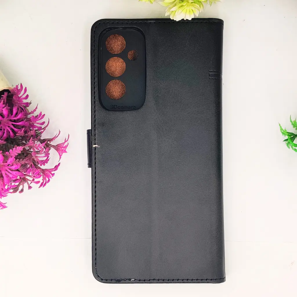 [PO42FBSA34-4-2] Samsung Galaxy A34 NMT Premium Luxuary Leather Book Case (Black)