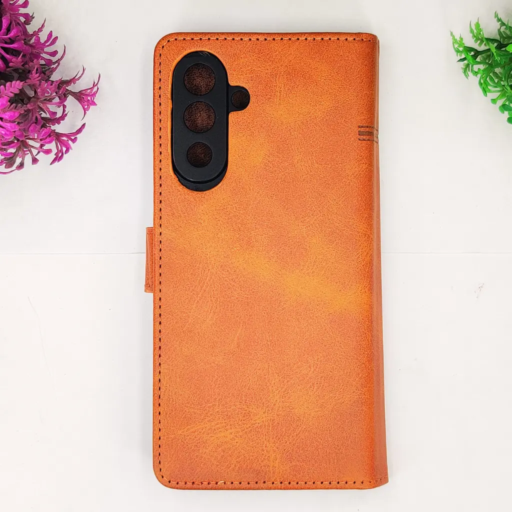 [PO42FBSNOT10PL-4-5] Samsung Galaxy Note 10 Plus NMT Premium Luxuary Leather Book Case (Golden)