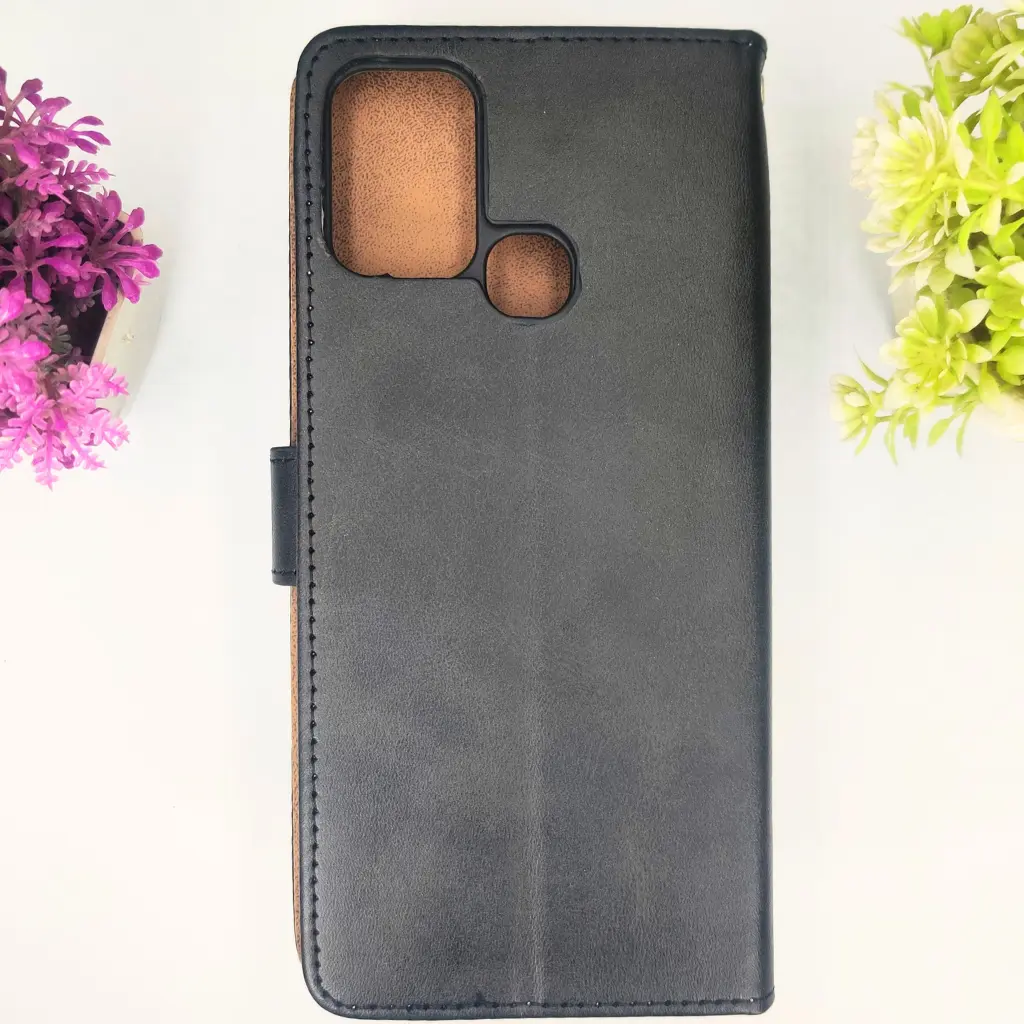 Infinix Hot 11 Play|Hot 10 Play|Hot 9 Play|Smart 5 india NMT Premium Luxuary Leather Book Case (Black)