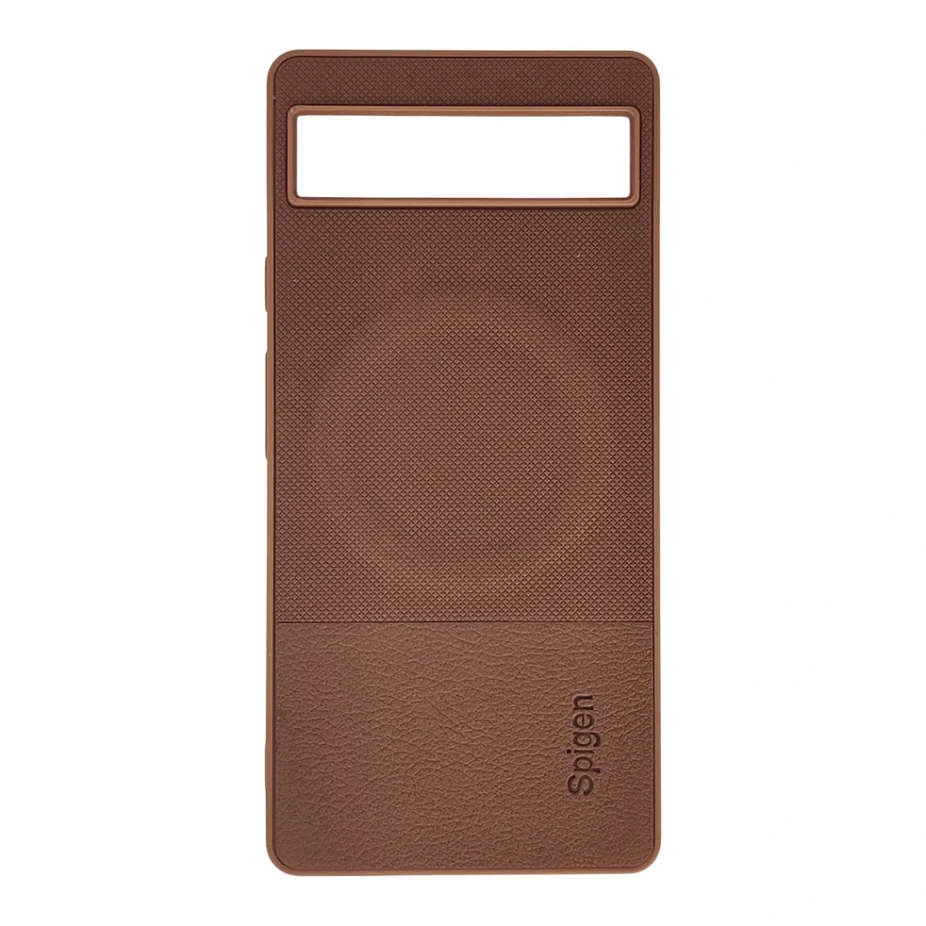 [PO54BGPXL6A-5-13] Google Pixel 6A Spigen Dual Tone Dotted Wireless Magsafe Leather Back Case (Brown)