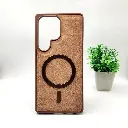 Samsung Galaxy S25 Ultra Luxuary PU Leather Magsafe Magnetic Back Case (Desert Titanium)