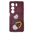 Tecno Camon 40 4G Fancy Silicone Hello Kitty Design Back Case (Maroon)