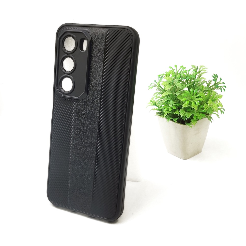 Infinix Hot 60 4G|Hot 60i 4G Lining Texture Soft Silicone Back Case (Black) 