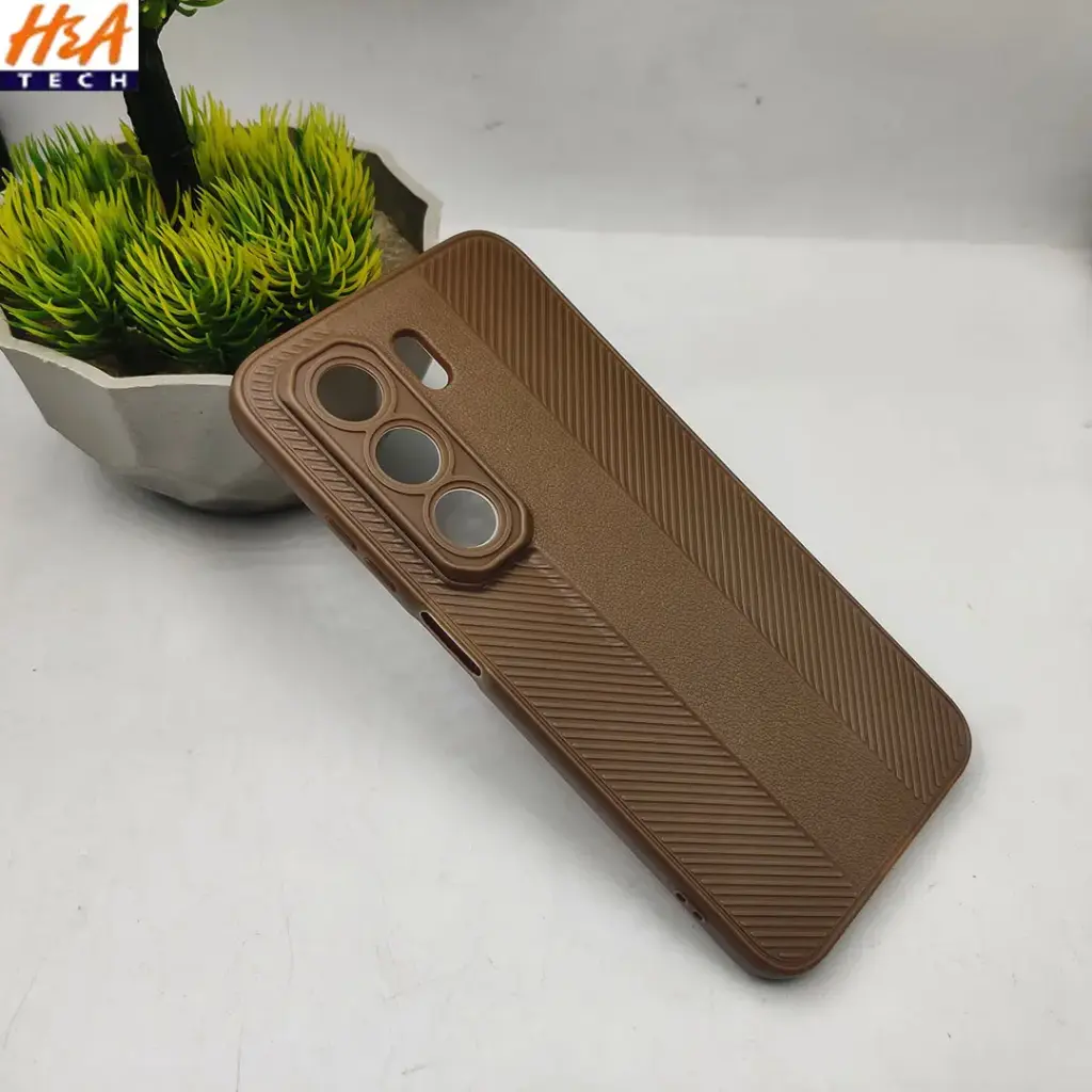 iTel Power P70 Lining Texture Soft Silicone Back Case (Brown)
